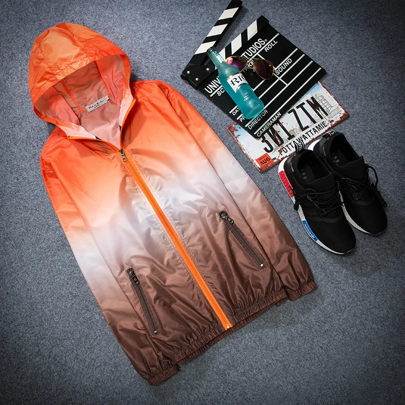 

Men's Summer Windbreaker Cut Women's Winds UV Blocking Hooded Jacket Big Size Camping Clothing Sun Protection Coat Parent-child