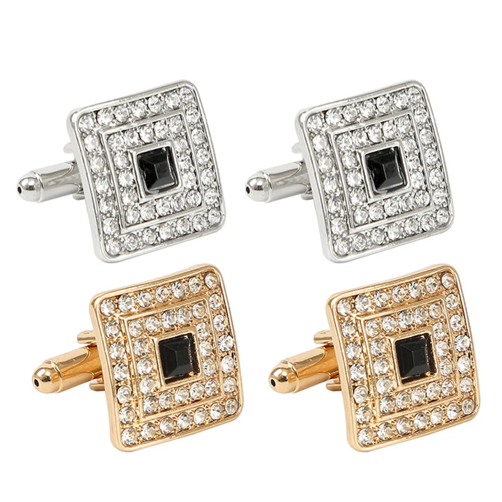 

Cufflinks Cuff Square Shirt Rhinestones Mens Cufflink Links French Shirts White Men Geometric Buttons Clothing Accessories