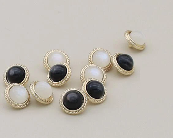 10 шт./партия женские металлические пуговицы с жемчугом