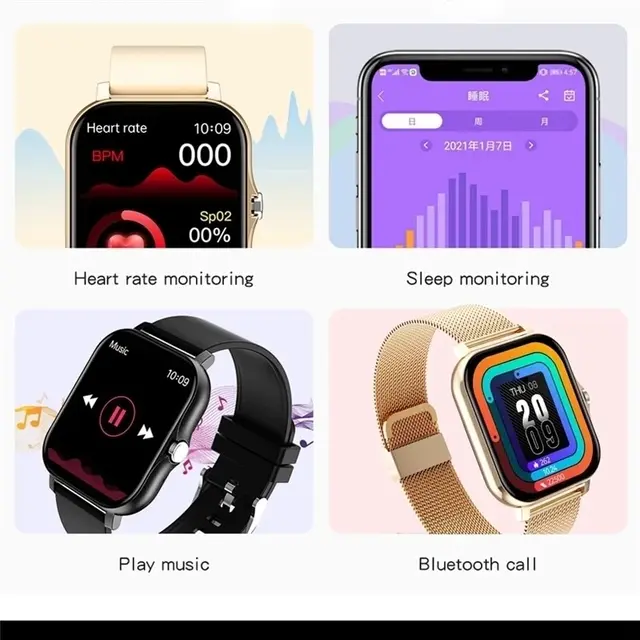Smart Watch For Men Women Gift Full Touch Screen Sports Fitness Watches Bluetooth Calls Digital Smartwatch Wristwatch 5
