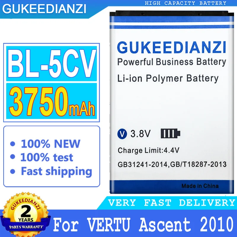 

Bateria 3750mAh High Capacity Battery BL-5CV BL-5C For VERTU Ascent 2010 / Signature S Design / For Vertu X High Quality Battery