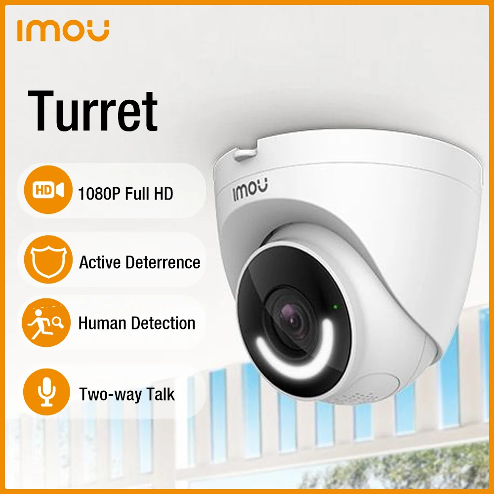 

Dahua Imou Smart Security Camera Turret 2MP Night Vision Active Deterrence Human Detection Two-way Talk Weatherproof IP camera