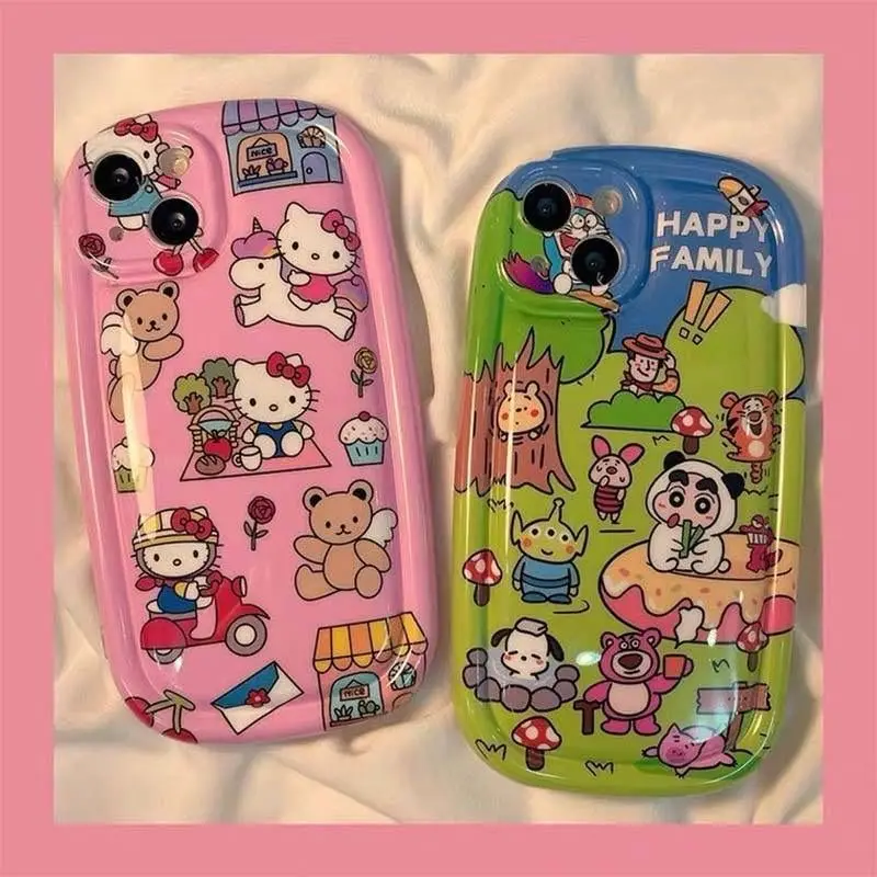 Милый мультяшный чехол Hello Kitty для iPhone 15 14 13 12 11 Pro Max X XR XS 6 7 8 Plus мягкий силиконовый