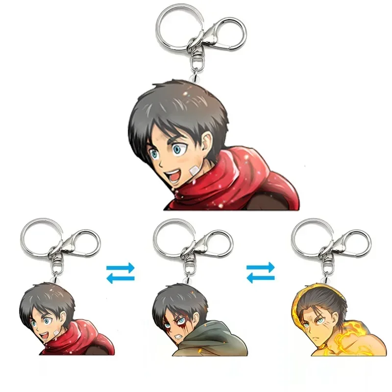 

Attack on Titan Eren Motion Key Chains Acrylic Keychains Bag Pendant Car Keyring Anime Peripheral Gift Creative Key Chains