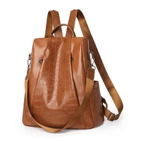 multifunctional anti theft backpacks women leather backpacks for teenagers girls shoulder bag large capacity travel school bag