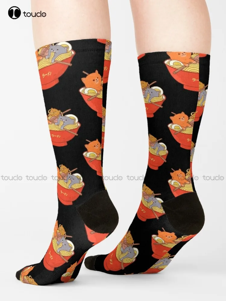 

Ramen And Cats T-Shirt Ramen And Cats Socks Bulk Socks Unisex Adult Teen Youth Socks Cute Pattern Funny Autumn Best Cartoon Gift