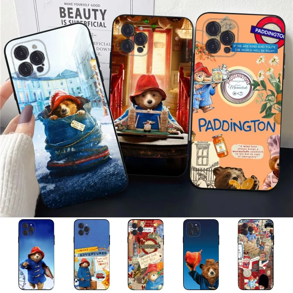 Милый чехол для телефона с медведем P-Paddington Apple iPhone 15 14 13 12 11 XS XR X 8 7 Pro Max Plus mini
