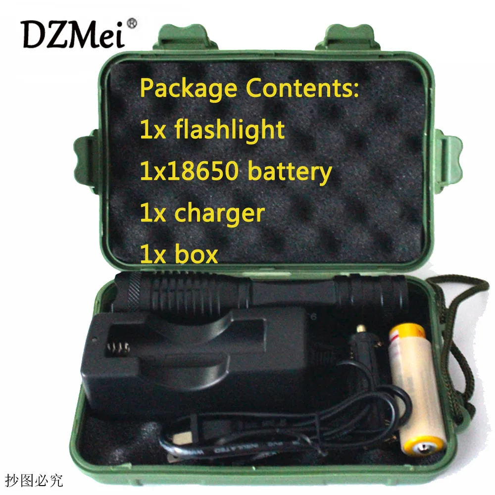 

Светодиодный фонарик с фокусировкой 18650 лм XML-T6, светодиодный фонарик T6, фонарик с 5 режимами, масштабирование 18650 AAA, светодиодный фонарик с ф...