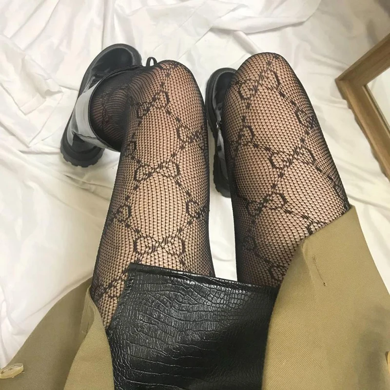 

Женские колготки с надписью, сексуальные колготки, сетчатые чулки для девочек, роскошные чулки выше колена, винтажные женские кружевные кол...