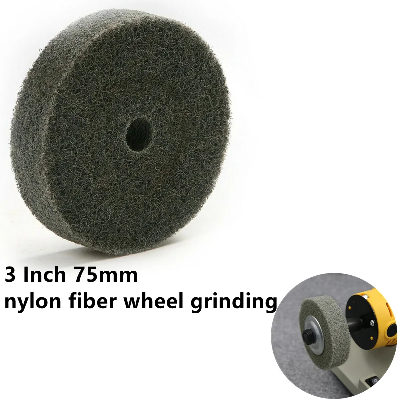 

Nylon Fiber Grinding Wheel 3Inch 75mm Non-Woven Unitized Polishing Wheel For Metal Surface Finishing Nylon Fiber Polishing Wheel