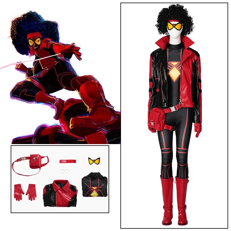 

2023 New Movie Across the Spider-Verse Cosplay Costume Superhero Jessica Miriam Drew Uniform Jumpsuit Jackets Wigs Sets