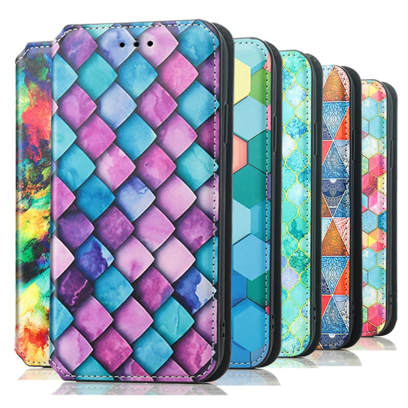 

Colorful Leather Flip Case For Motorola Moto Edge 30 Pro Ultra 20 Lite Fusion S30 G62 G82 G52 G42 G22 Phone Wallet Book Cover