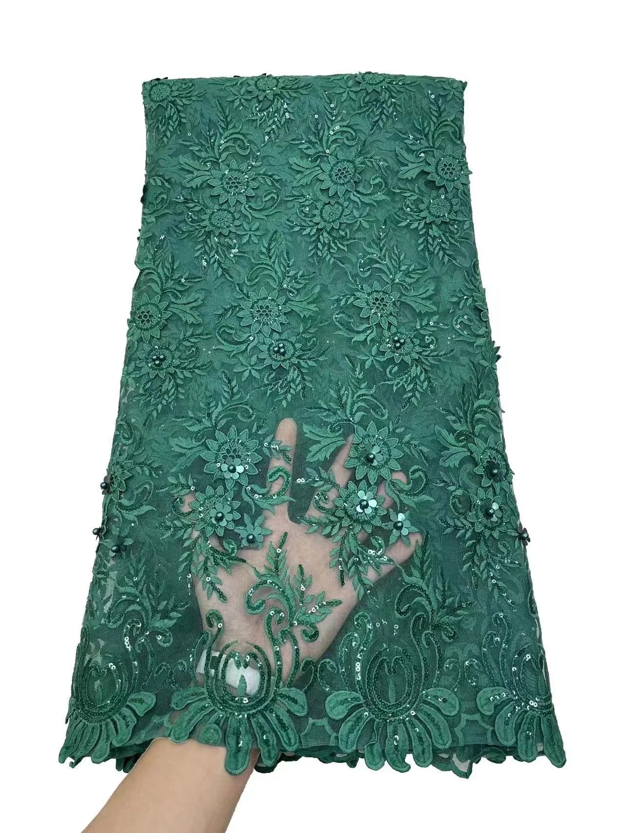 Модная африканская кружевная ткань с блестками 2022 Высококачественная вышивка