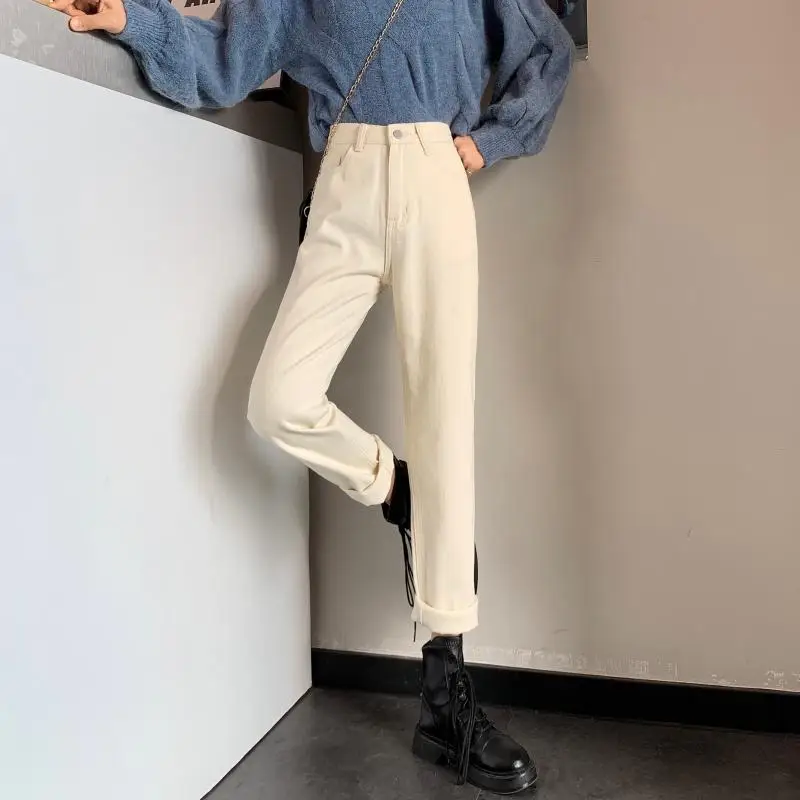 

N6505 Straight-leg jeans women's new high-waisted thin wide-legged trousers jeans