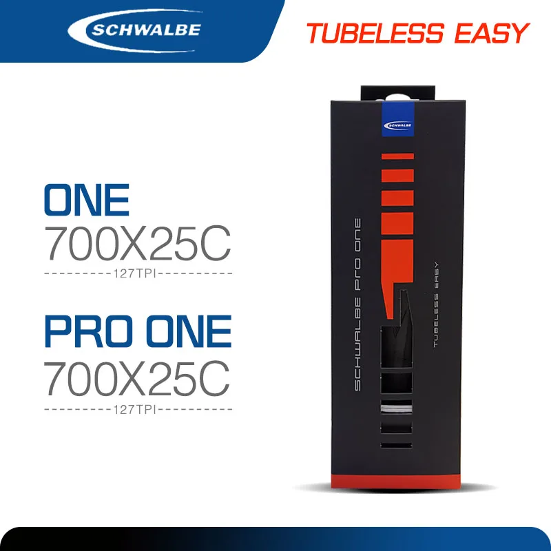 Schwalbe Pro One Tubeless Road Bike Tires 700 x 25C Black Pe