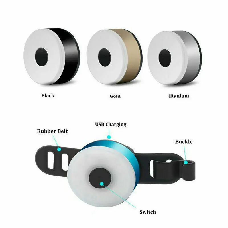 

1pcs Waterproof USB Charging LED Cycling Taillight Bicycle Flashlight for Mountain Road Warning Motorcycle Signal Lamp