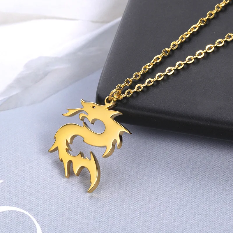 

Ожерелье с перекрестной границей для мужчин и женщин, цепочка с подвеской в виде слона из серии «золотистый дракон»