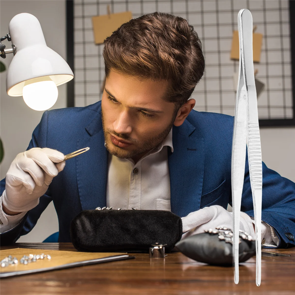 Пинцет с круглым кончиком из нержавеющей стали серебристого цвета длиной 5 дюйма