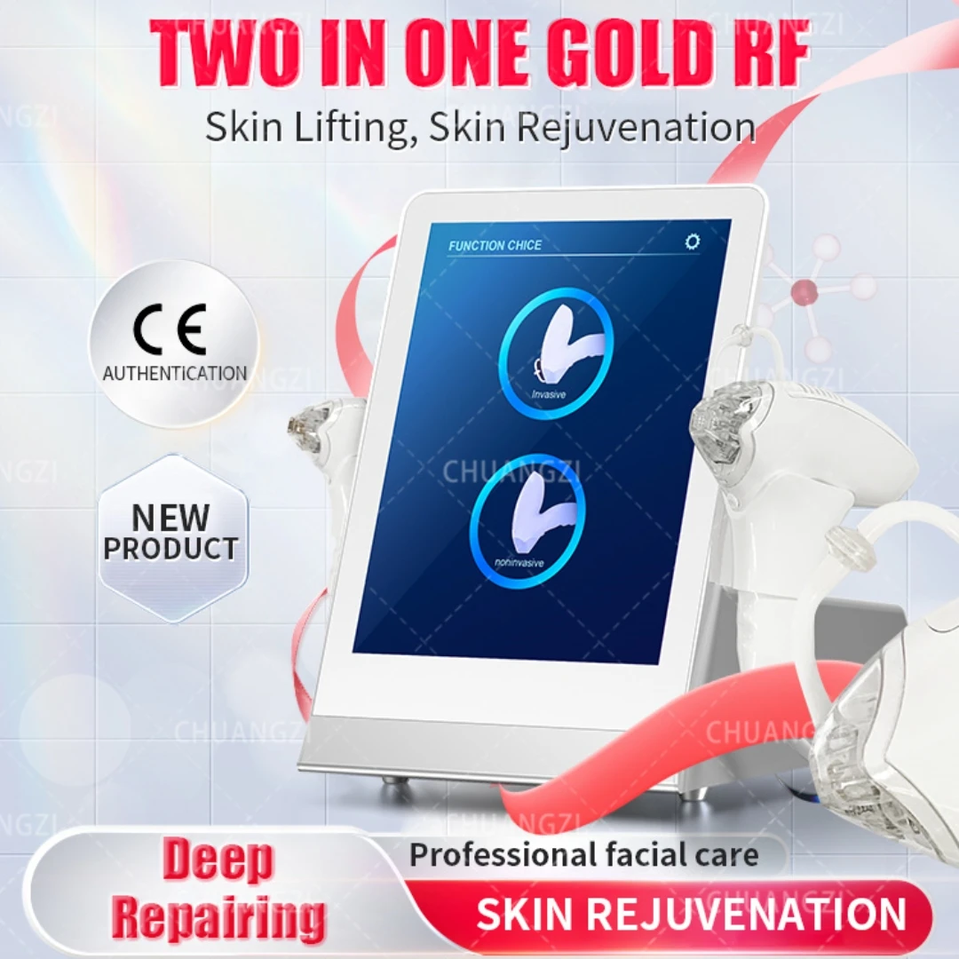 

Gold RF 2 in 1 Fractional Microneedling Machine Skin Tightening Radiofrequency Skin Care Device Stretch Mark Removal