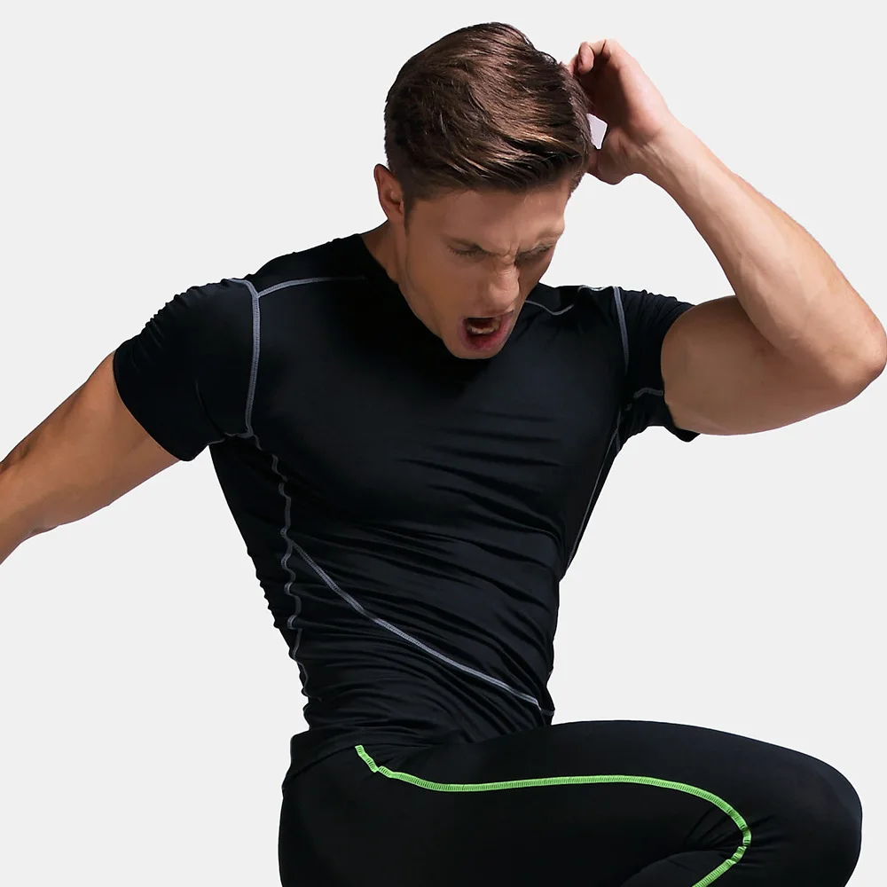 Short Sleeved Outdoor Yoga Tops T-shirt Basketball Training Men's Sport Running Fitness Slim Sportswear Compression Yoga Clothes