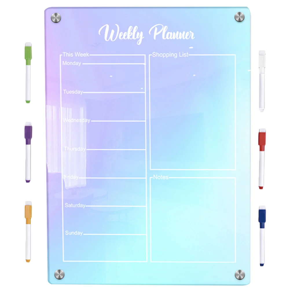 

Handwriting Pens Colored Refrigerator Calendar Magnetic Dry Erase Meal Blank Planner Board