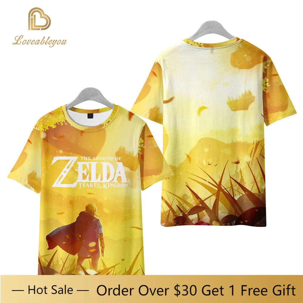 

Zelda Tears of The Kingdom 3D Print T Shirt Cartoon Boy Short Sleeve Summer Kids and Casual Clothing Cute Pokemon Tshirt
