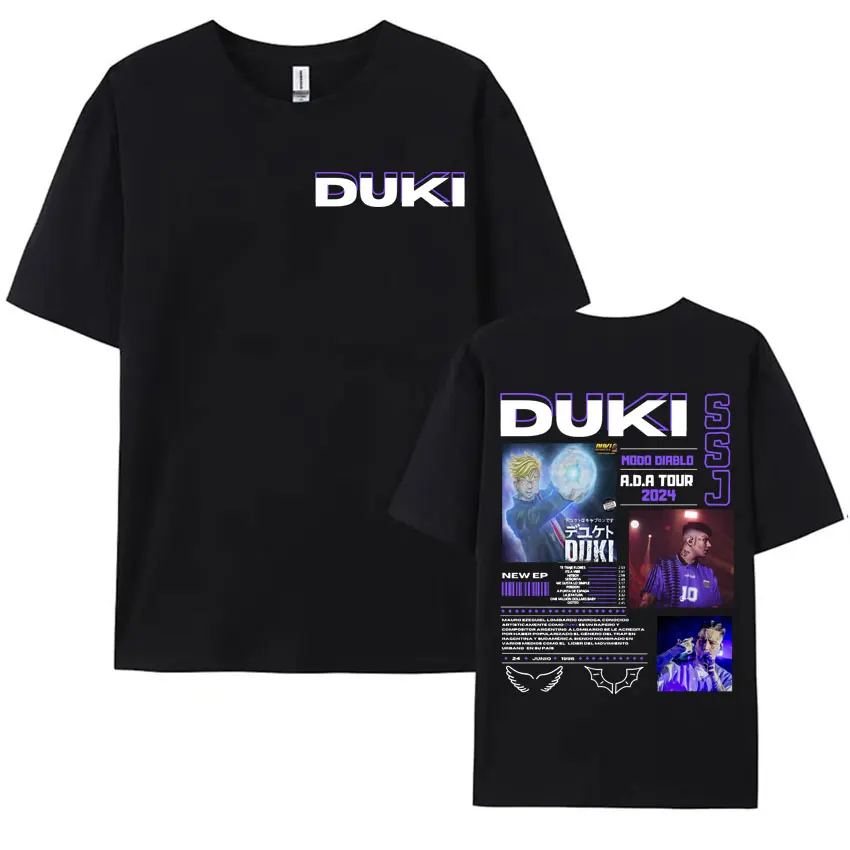 Rapper Duki ADA Album Tour 2024 Merch T Shirts Men Women Casual 100% Cotton Oversized Shirt Fashion Hip Hop Streetwear T-shirt