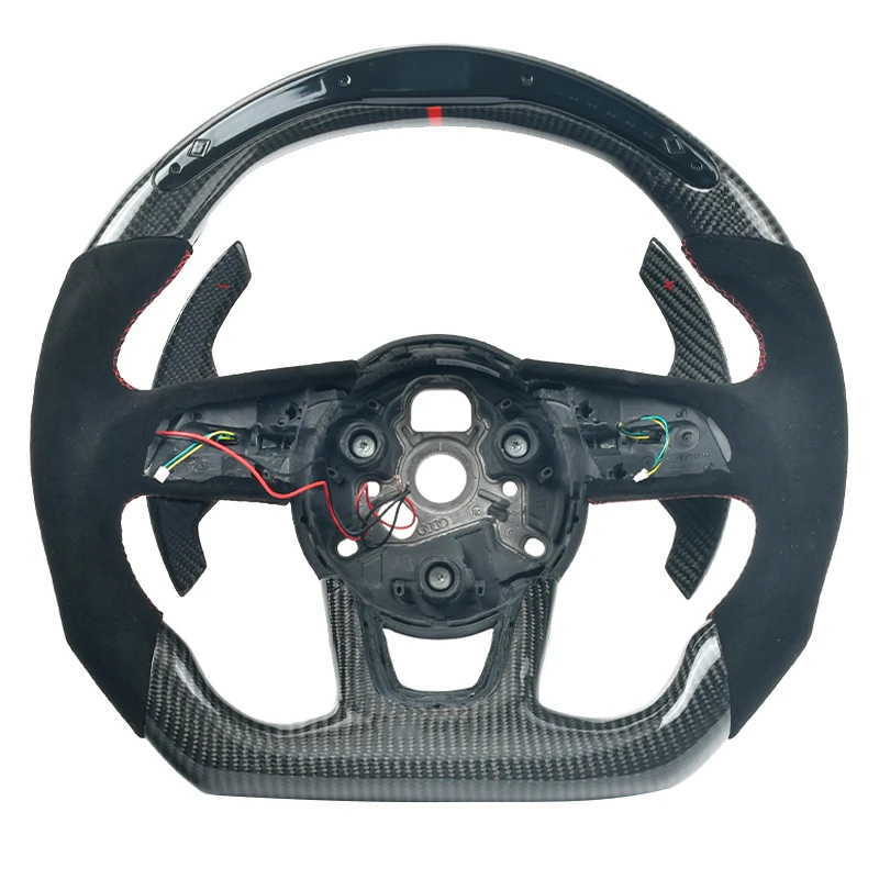 

Индивидуальное 100% реальное углеродное волокно рулевое колесо с кожаной планкой для Audi RS
