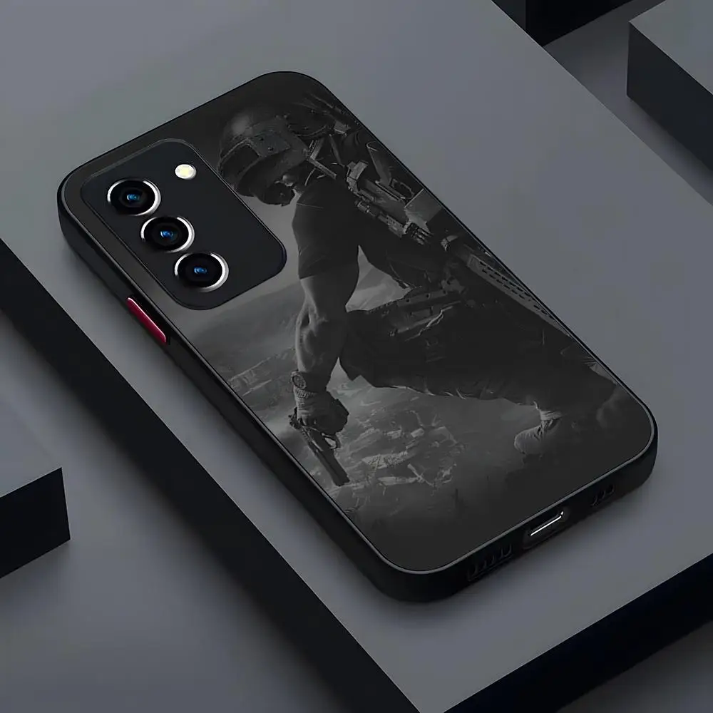 Чехол для телефона Shooting Game PUBG матовый прозрачный Samsung S21 S22 FE S23 S24 Plus S25 Ultra задняя