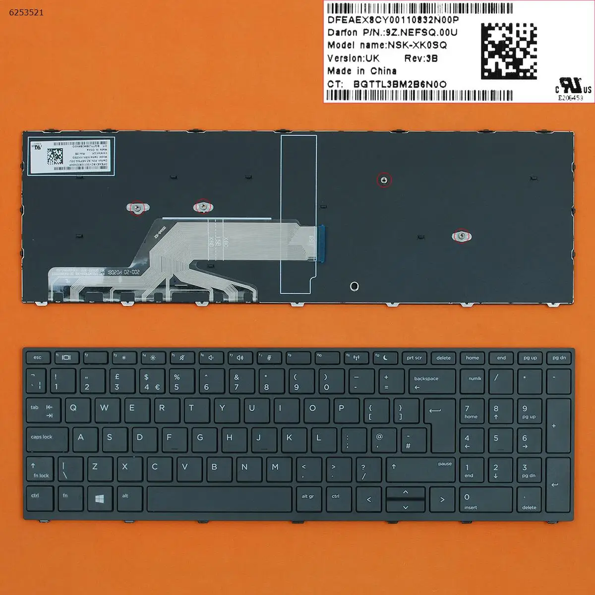 

Клавиатура для ноутбука HP Probook 450 G5 455 G5 470 G5, черная рамка