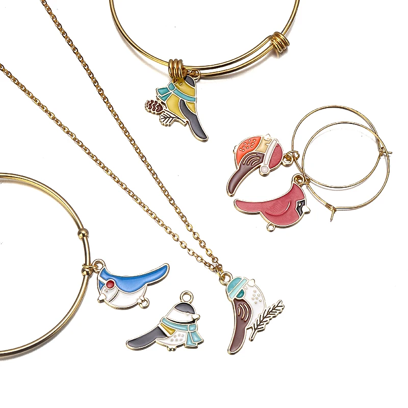 10pcs/lot Enamel Charms Pendant Dinosaur Alpaca Ornament For Jewelry Making DIY Bracelet Keychain Earring Accessories Christmas - купить по