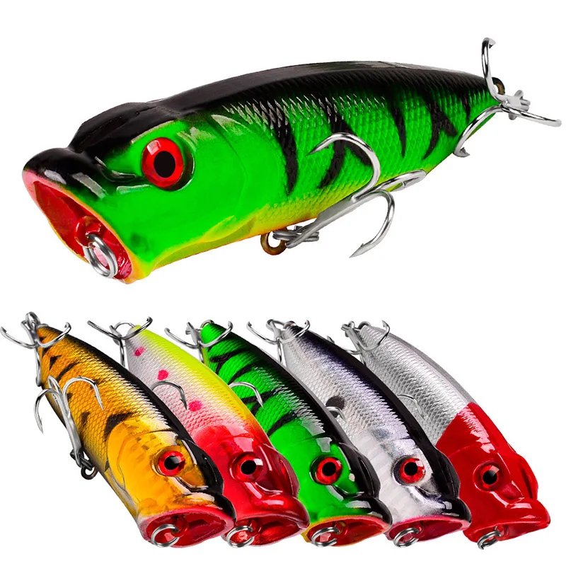 

5pcs/set Fishing Lure Set 7cm/10g 5Colors Popper Bait Kit Floating Plastic Bionic Baits for Ocean Reservoir Pond River LAKE