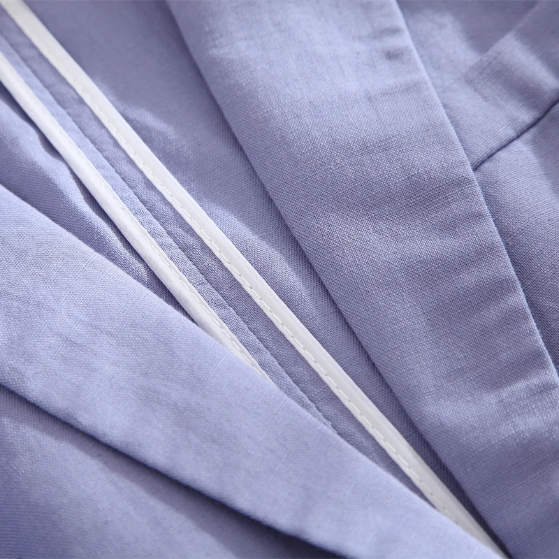 Женский офисный пиджак повседневный из хлопка и льна с рукавом 2023 весна-лето 3/4