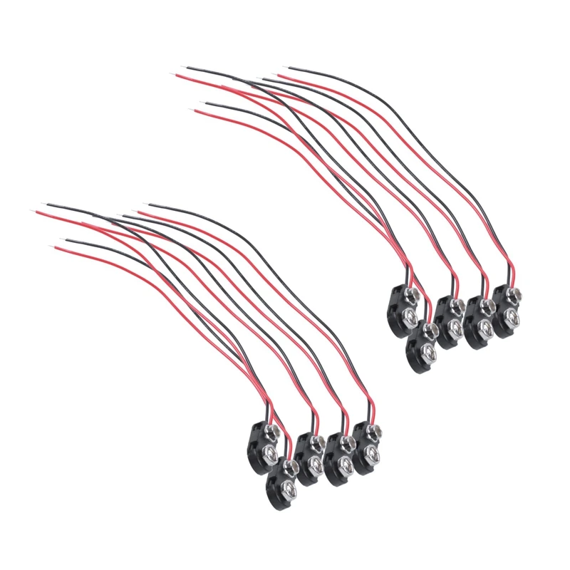 

10 X Black Plastic Case 14, 99 Cm 2 - Cable Connector 9 V Rechargeable Battery