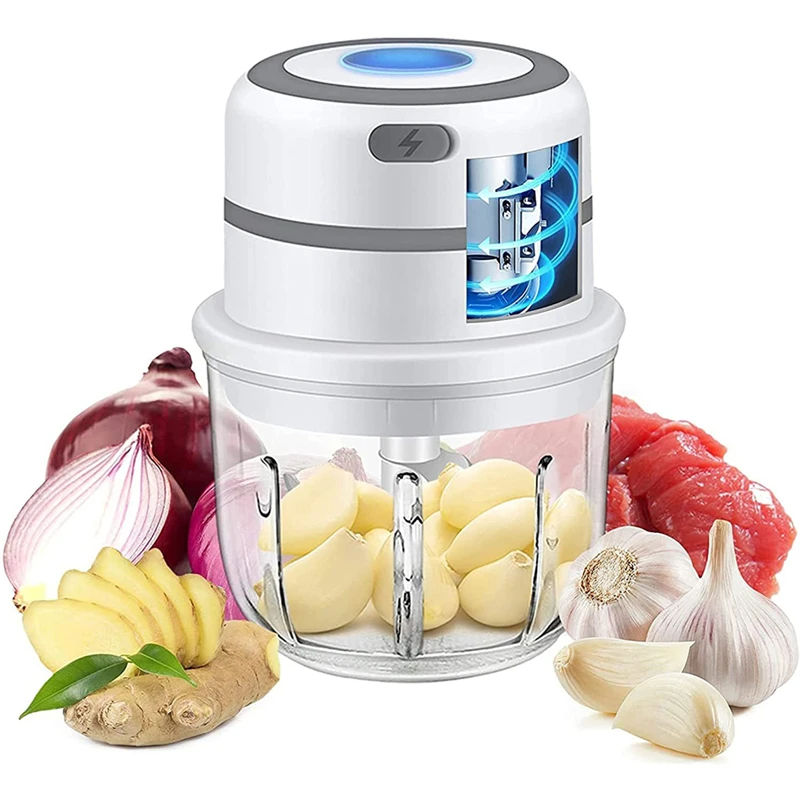 

Tofok 300ml Electric Mini Food Chopper Cordless Garlic Chopper Food Processor Portable Onion Meat Grinder Mixer