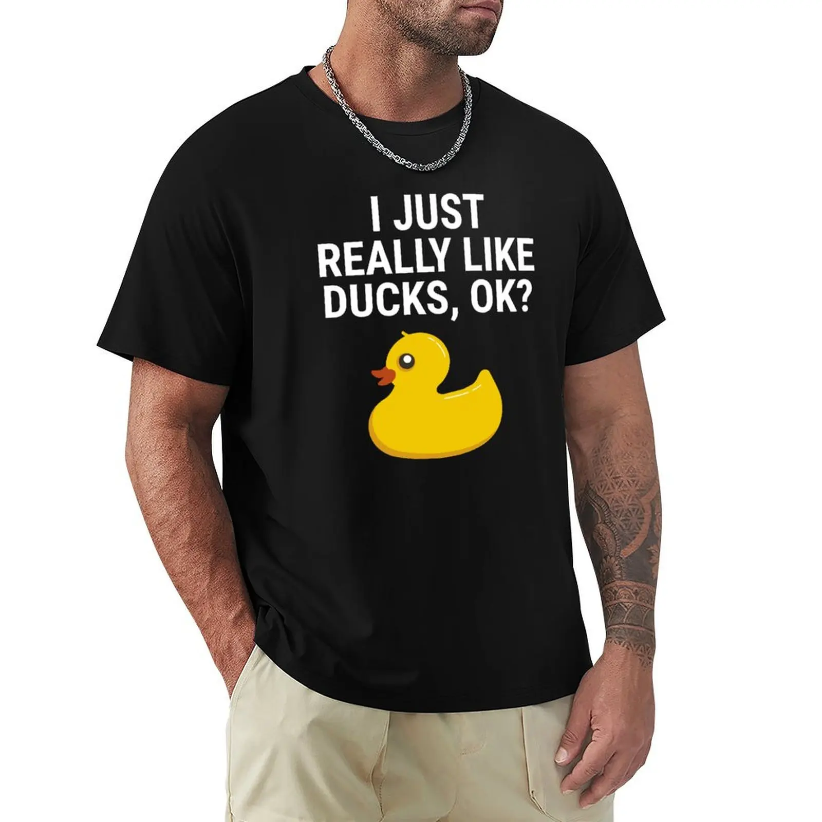 Футболка I Just Really Like Ducks Ok Rubber Duck синяя арховая простая мужская футболка нового