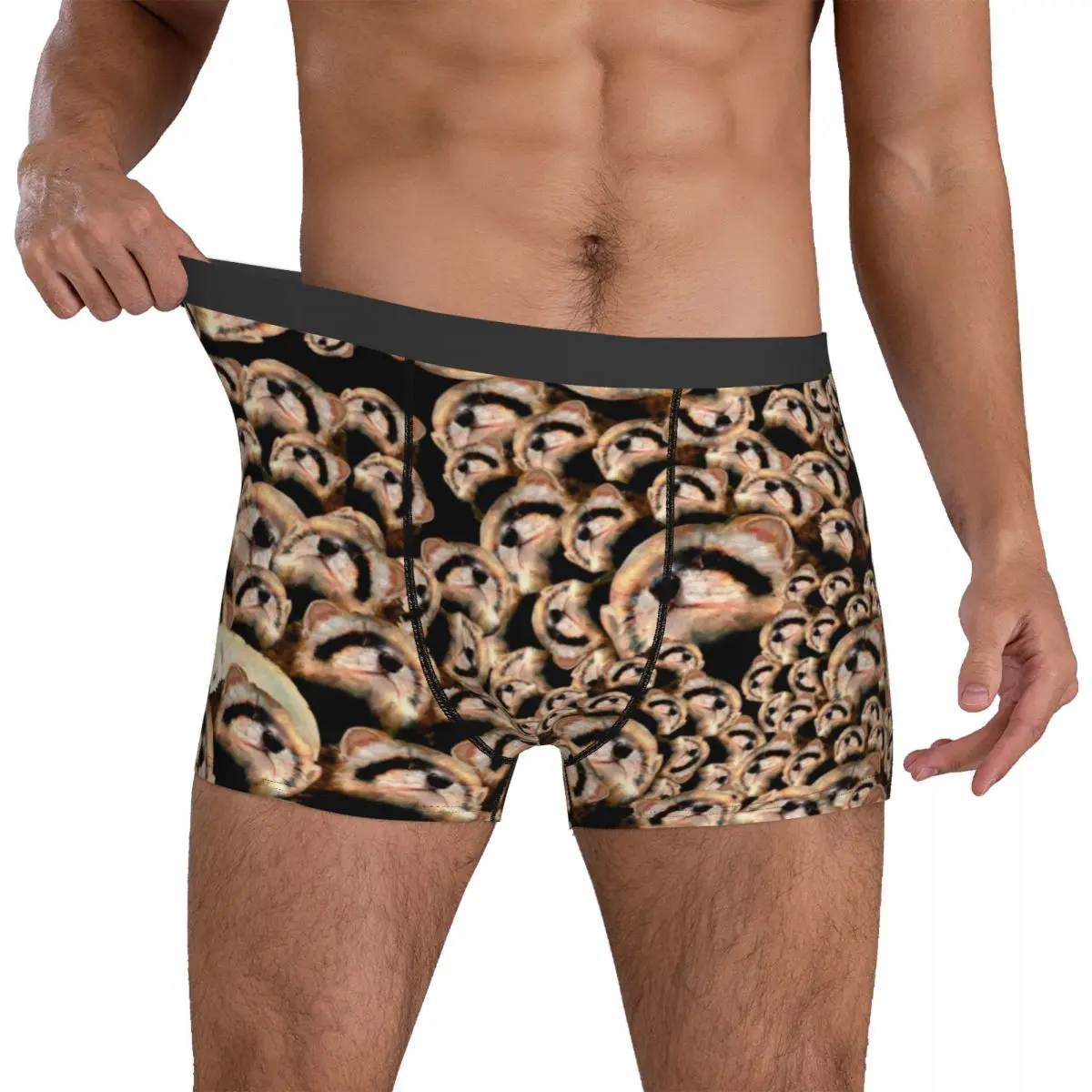 

Cute Ferret Underwear 101 Furets Print Pouch Trenky Trunk Customs Boxer Brief Plain Males Underpants Big Size