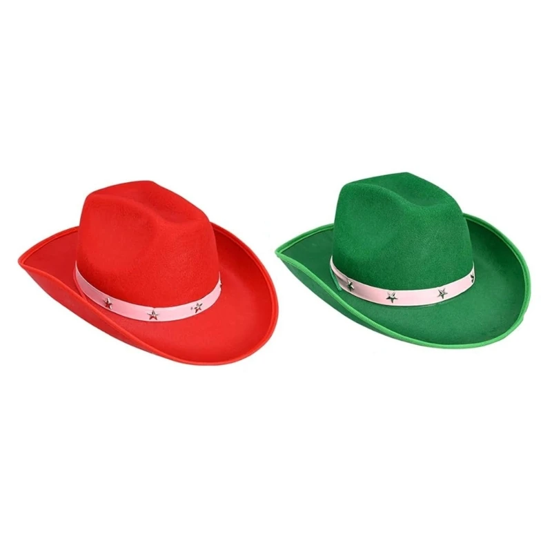 

Masquerade Balls Cowgirl Hat Men Women Theme Party Stage Hat Western Cowboy Cap M6CD