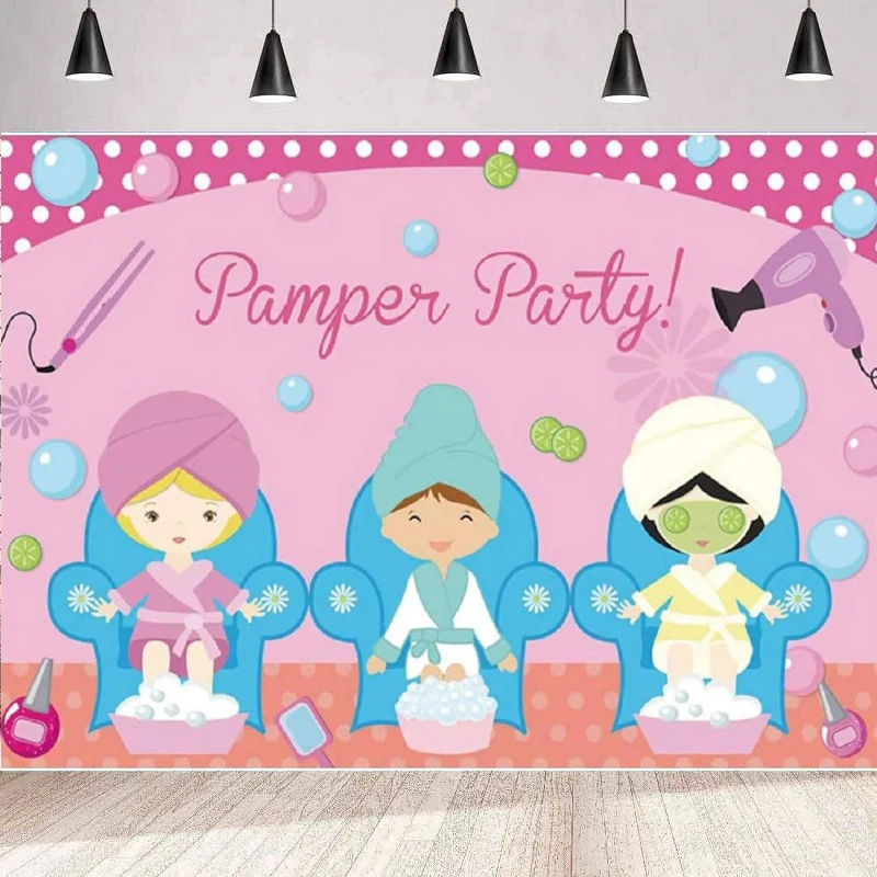 Фон для фотосъемки в спа-салоне Фотофон с пузырьками ног и ванной розовый фон