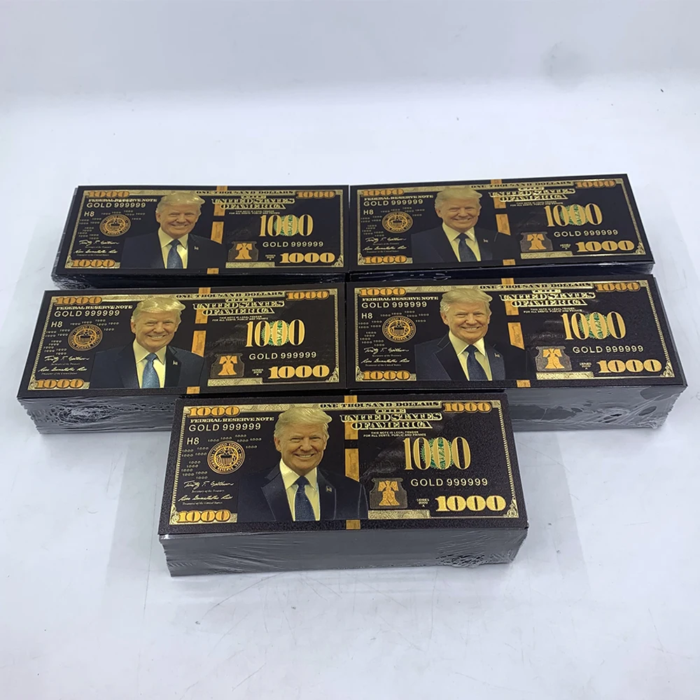 

500pcs/lot 2024 America Trump black card Donald John Trump gold foil Banknote Collection Commemorative money Gift Non-currency