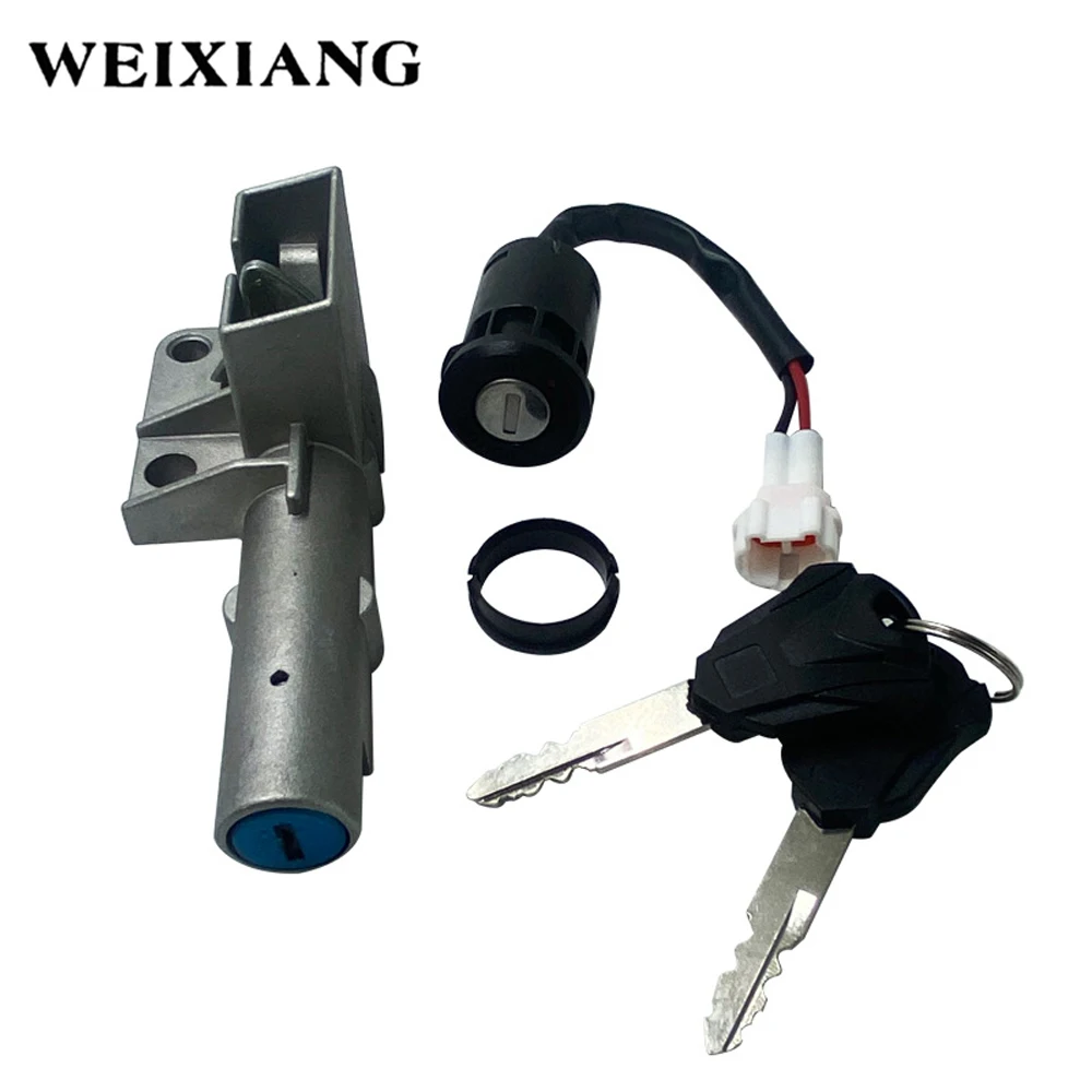 

Universal Motorcycle Fuel Gas Cap lgnition Switch Lock With 2 Keys Seat Lock Tool Modified