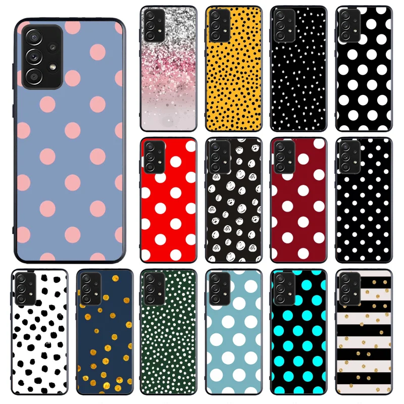 

Phone Case for Samsung Galaxy A73 A53 A13 A22 A12 A32 A71 A21S A33 A52 A72 A02 A03 A51 A31 M31 Polka dot