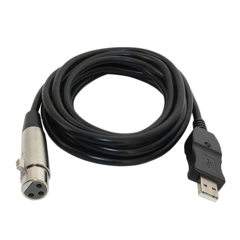 

10Ft (3Meter) Balanced XLR Female to USB 2.0 Cable for Instruments Microphones (Single)