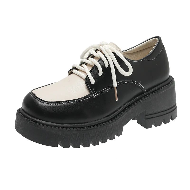 

Туфли-лодочки женские на толстом каблуке, дышащие, в британском стиле, разные цвета