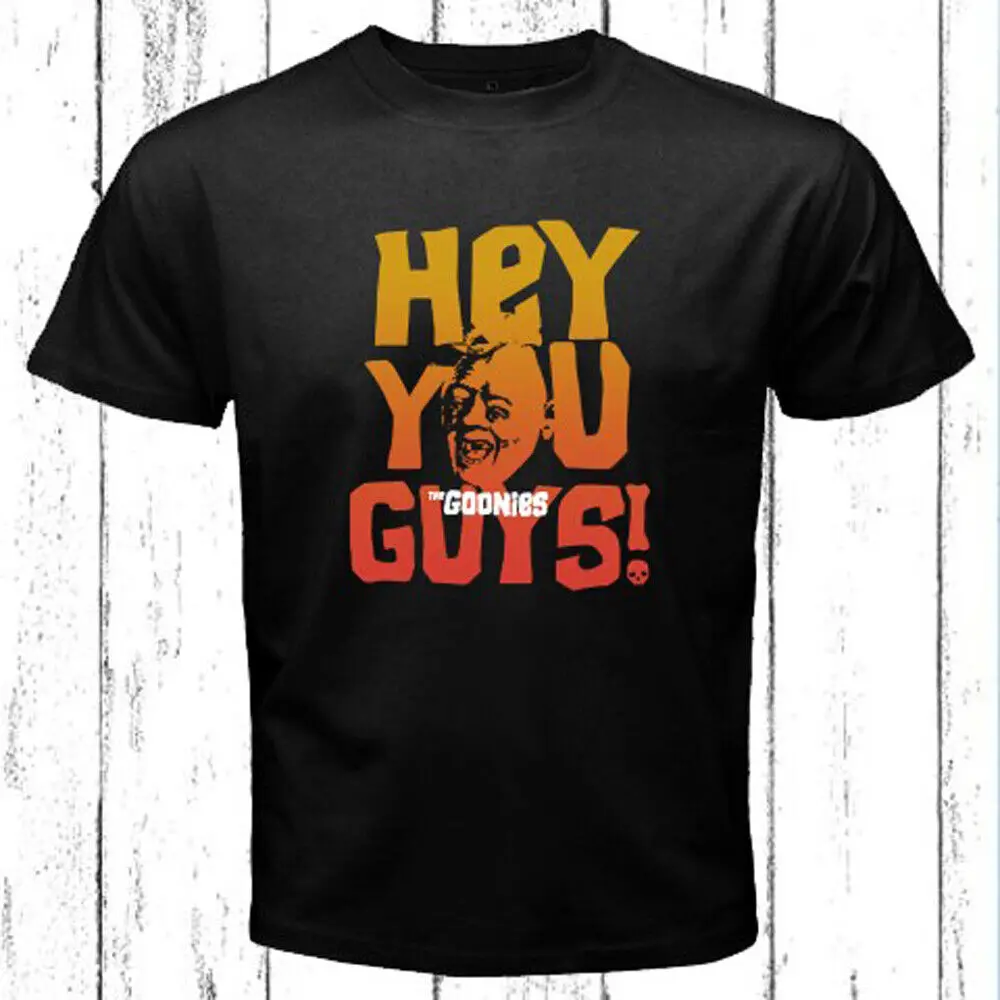 

The Goonies Hey You Guys Mens Black Crewneck Cotton T Shirt Men Casual Short Sleeve Tees Tops Dropshipping