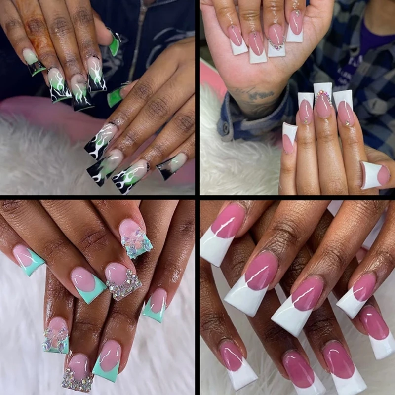 

E1YE 500pcs Wide and Large Type A Tips Create Natural Looking Nails