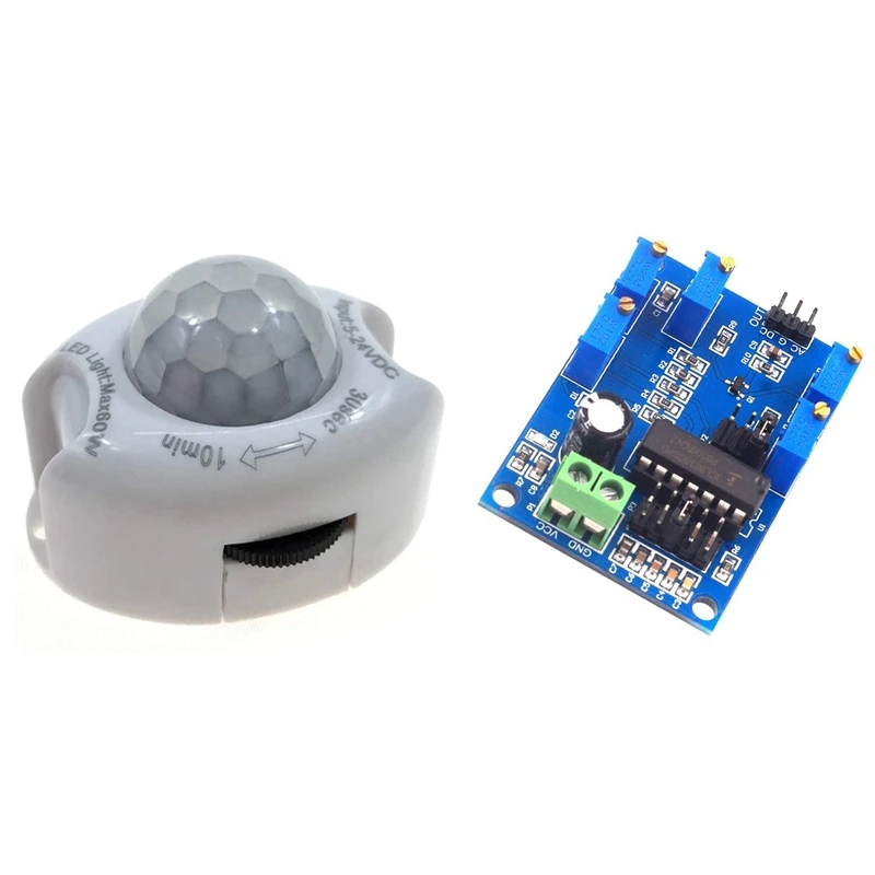 1 Pcs ICL8038 Medium Low Frequency Signal Generator & 1 Pcs PIR Infrared Motion Sensor Detector White