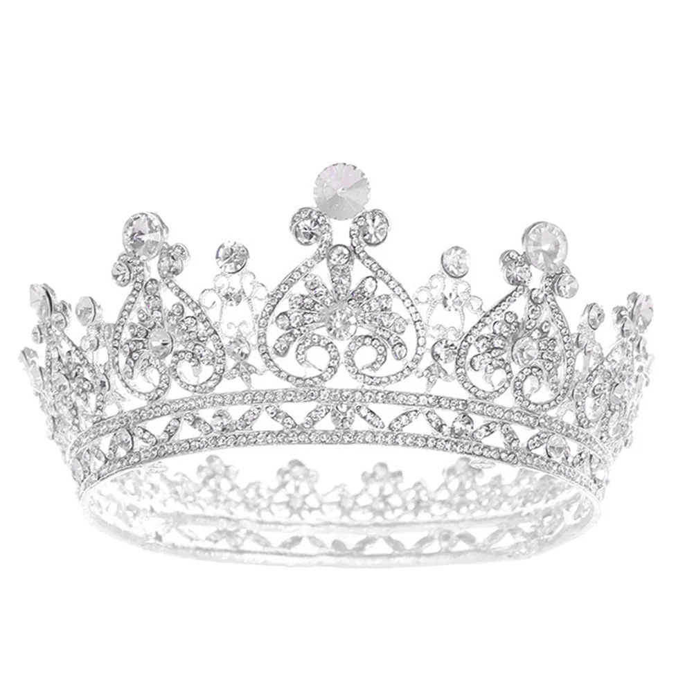

1 шт. Ретро блестящая корона головной убор Свадебная вечеринка Хрустальная корона фото реквизит