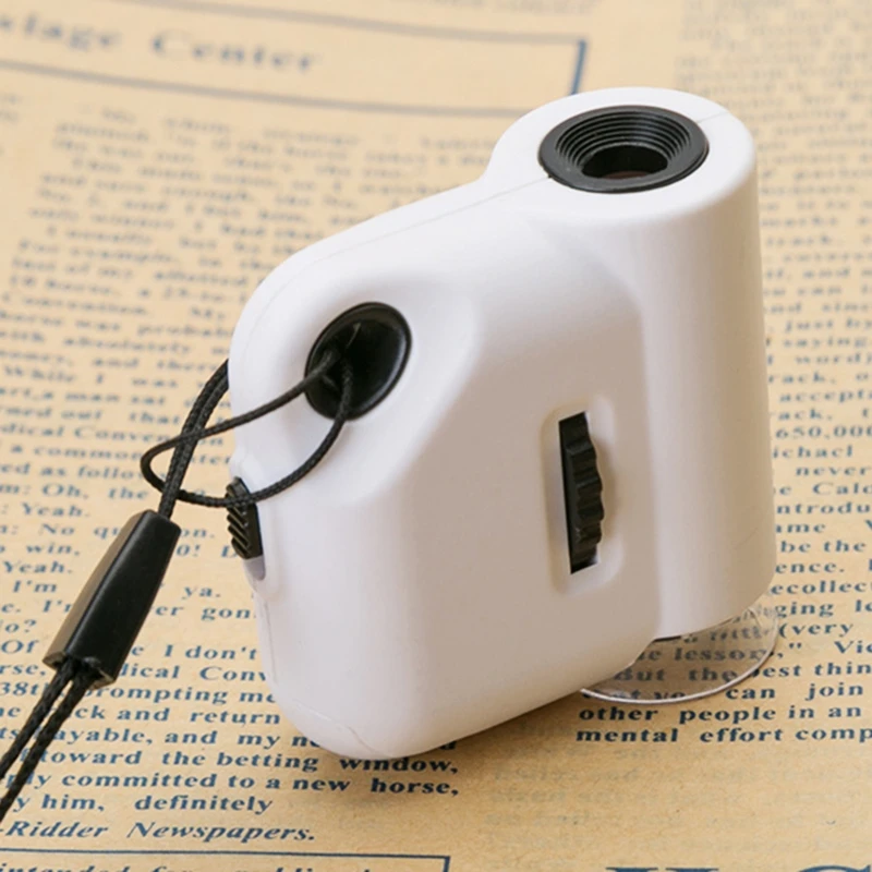 

Увеличительное стекло со шнурком для подвешивания 55X, ручное увеличительное стекло для чтения со светодиодный Ной подсветкой, высокая четк...