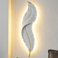 wall lamp long hanging lights simple nordic feathers miniature lampshade resin mold wall lights living room 220v wand decoratie